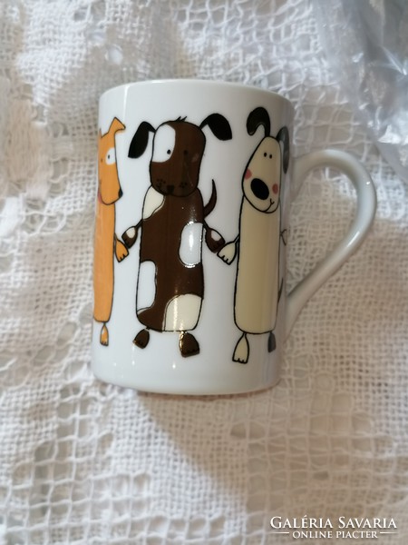 Dancing dogs on a story mug, a cup for children