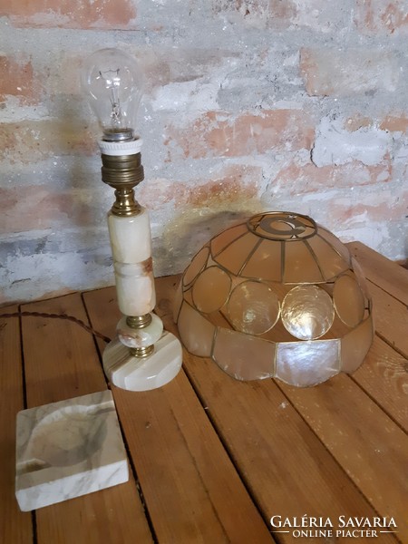 Asztali lámpa - Mária üveg búrával - hamutállal