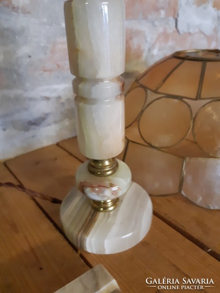 Asztali lámpa - Mária üveg búrával - hamutállal