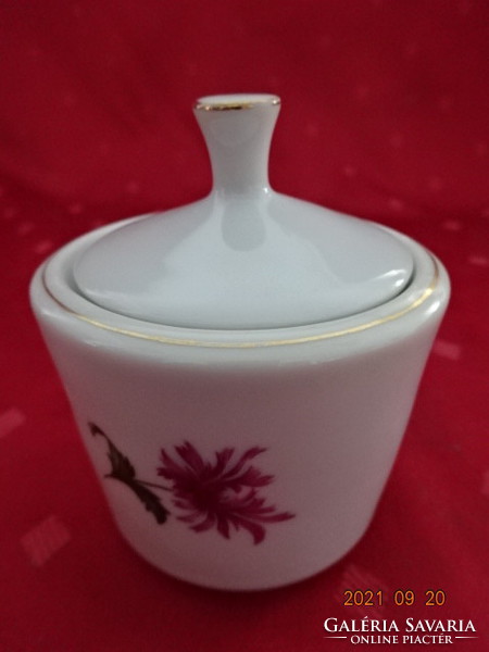 Great Plain porcelain sugar bowl with cyclamen flower, height 8 cm. He has!