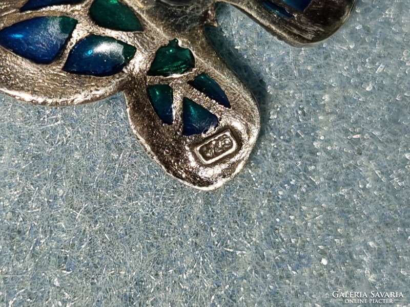 Butterfly jewelry blue / sterling silver earrings 925 - new