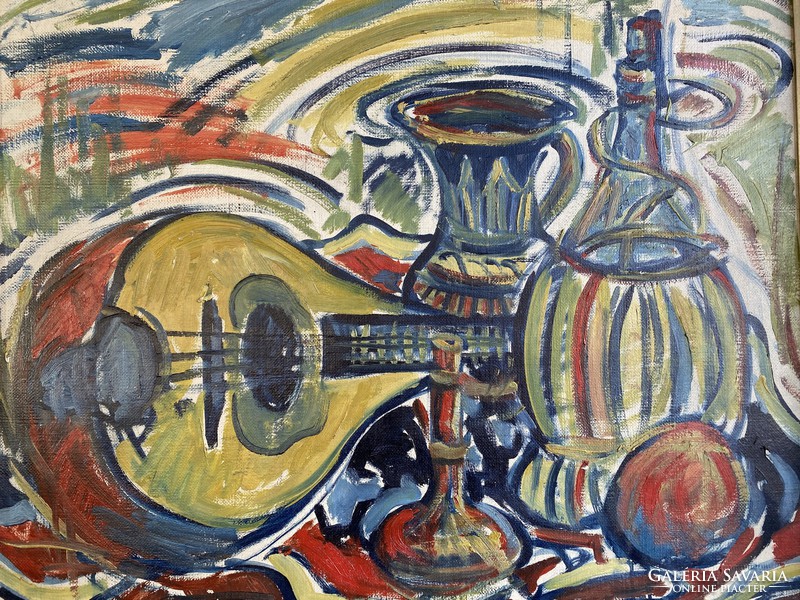 Frigyes Frank: still life with lute wine