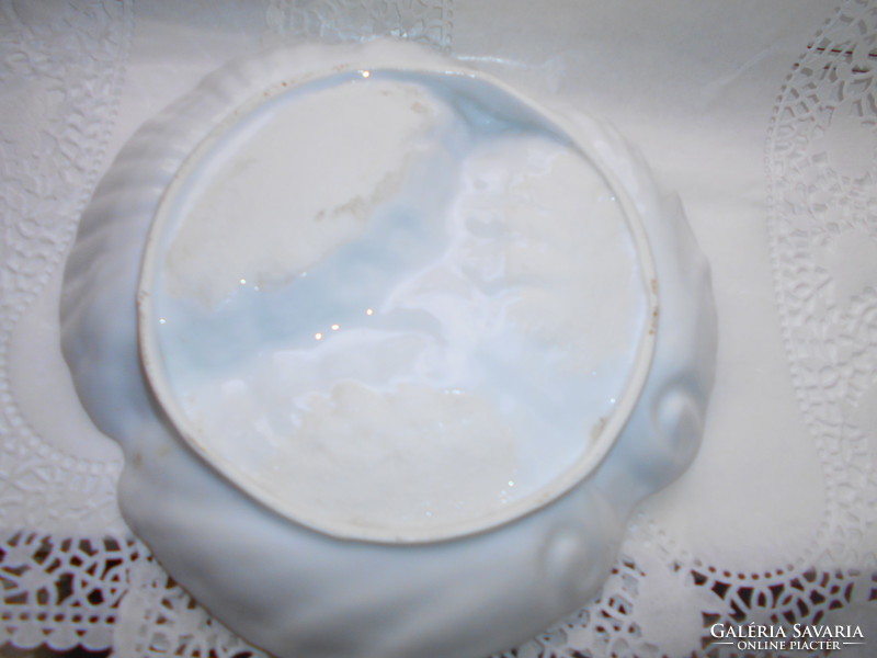 Antique 3-part luster porcelain serving bowl.