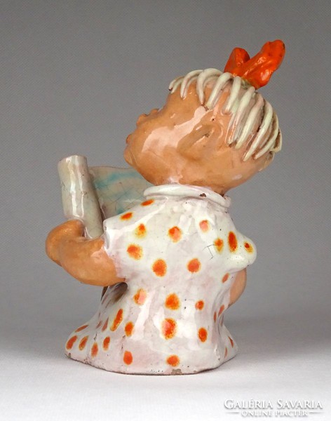 1A015 Little bird girl hops ceramic figure