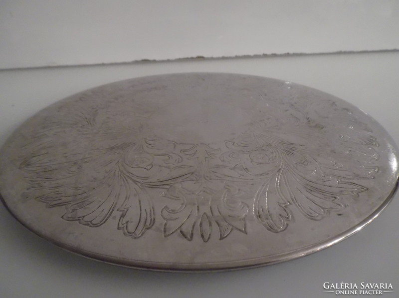 Coaster - silver-plated - 19.5 cm - engraved - German - flawless
