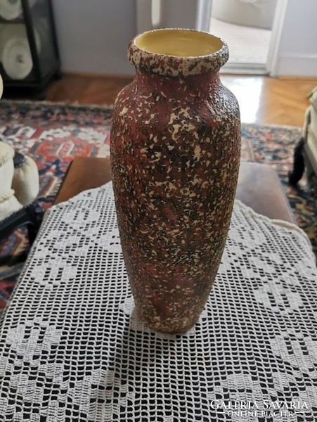 Nagy, 38.5 cm retro váza, magyar iparművészeti kerámia