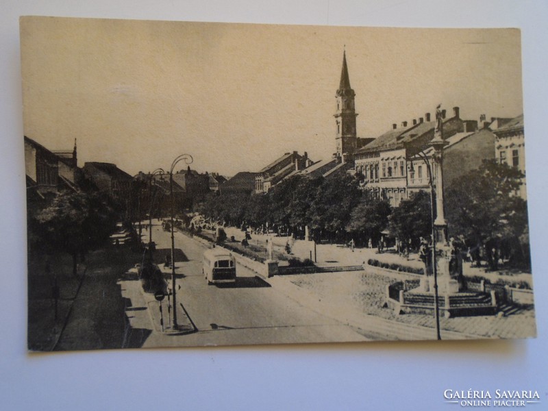 D184318 old postcard sopron lenin boulevard - bus p 1964