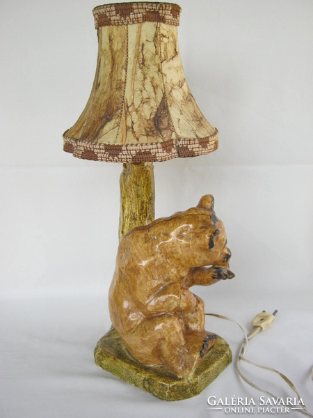 Maci medve málnázó mackó kerámia lámpa