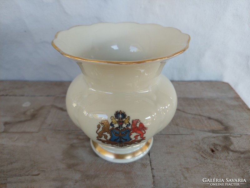 Hand-painted, gilded delicate German porcelain vase, marked, numbered, beautiful piece