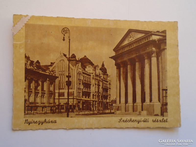 D184373 old postcard Nyíregyháza Széchenyi road detail c 1940 p 1950