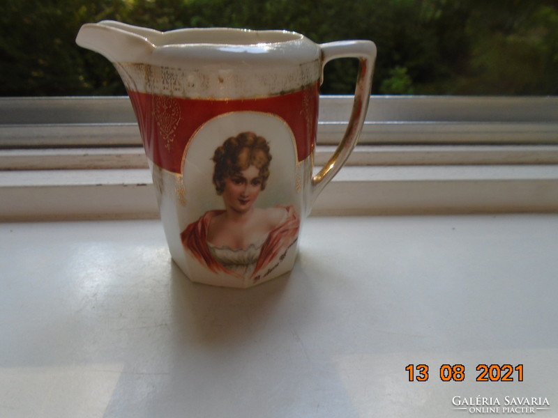 19.Sz altwien cream pourer with portrait of madame récamier with hand and embossed markings and numbering