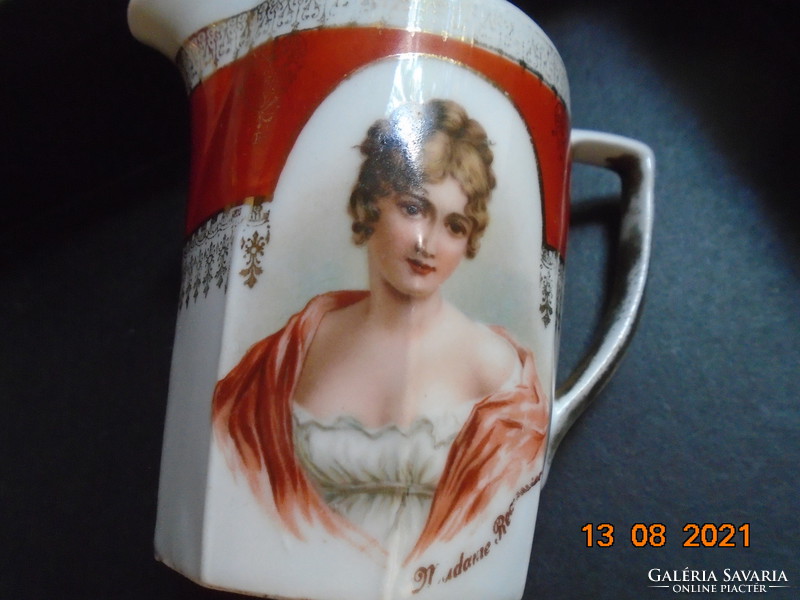 19.Sz altwien cream pourer with portrait of madame récamier with hand and embossed markings and numbering