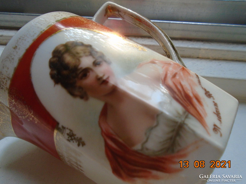 19.Sz altwien cream pourer with portrait of madame récamier with hand and embossed markings and numbering