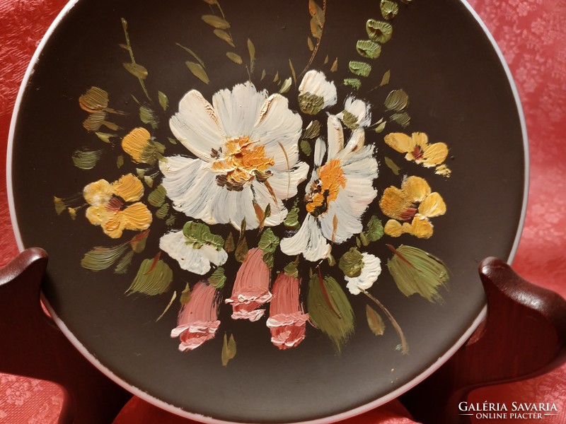 Kézzel festett porcelán tányér, gyönyörű!