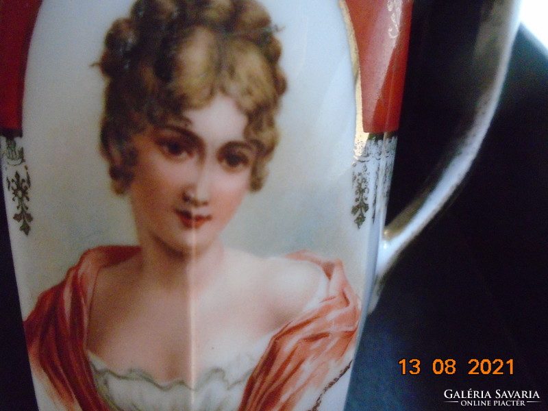 19.Sz altwien cream pourer with portrait of madame récamier with hand and embossed markings and numbering