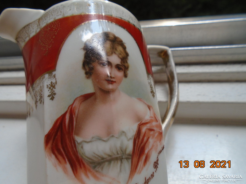 19.Sz altwien cream pourer with portrait of madame récamier with hand and embossed markings and numbering