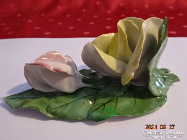 Aquincum porcelán rózsa, sárga és rózsaszín szirommal. Vanneki!