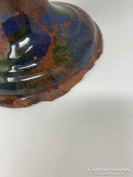 Nagy méretű több színű, Mezőtúri mázas kerámia váza - CZ