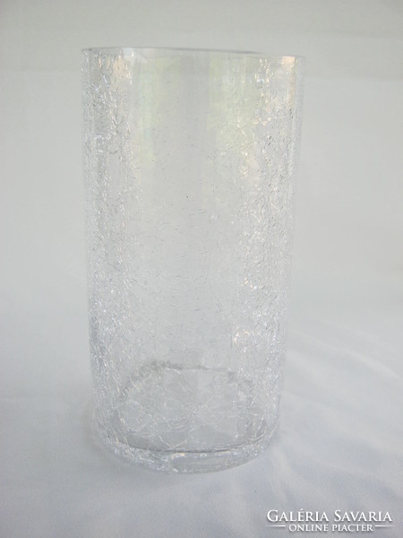 Shattered glass cylindrical veil glass vase