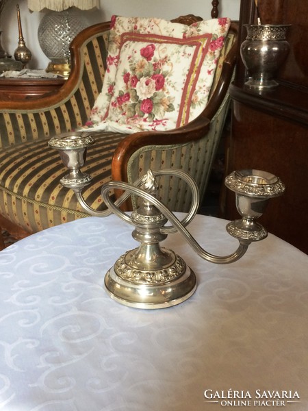 High-gloss, silver-plated, medium-sized, elegant candlestick for festive occasions