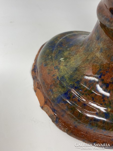 Nagy méretű több színű, Mezőtúri mázas kerámia váza - CZ