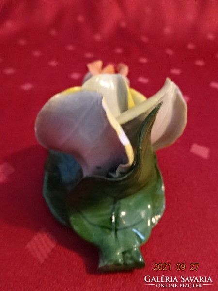 Aquincum porcelán kézzel festett rózsa, hossza 12 cm. Vanneki!