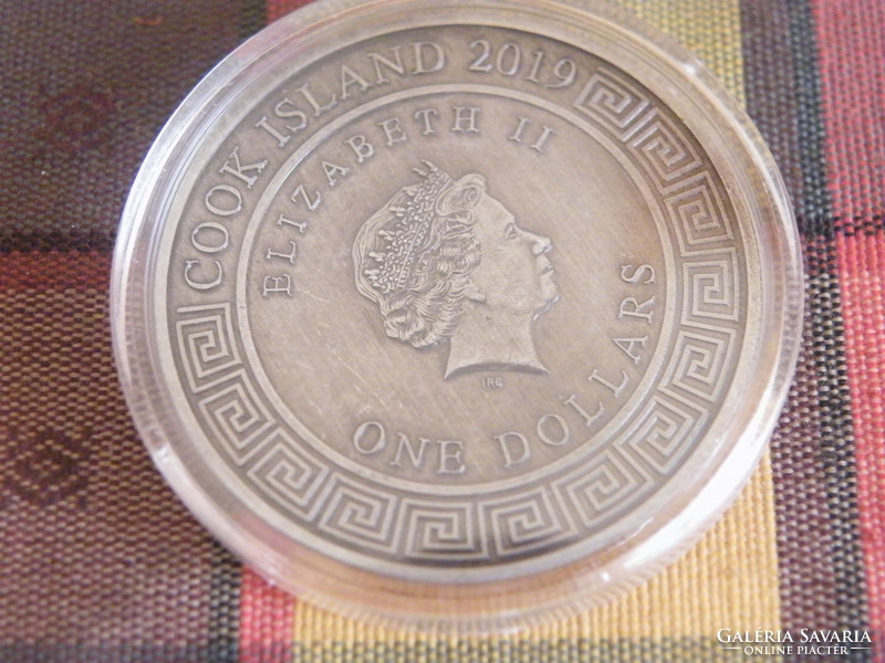 1 dollár Poseidon Cook Island színezett érme kapszulában /2019/
