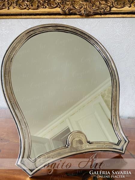 Large silver table mirror