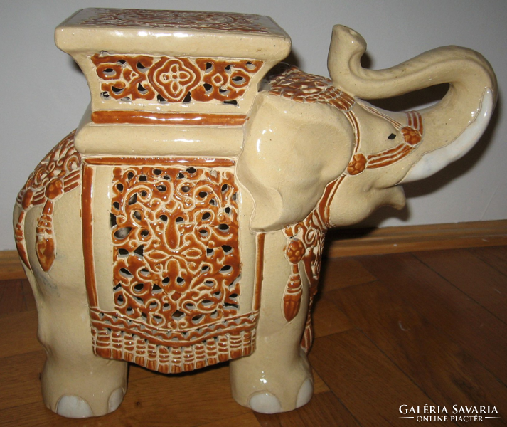 Old numbered openwork ceramic elephant