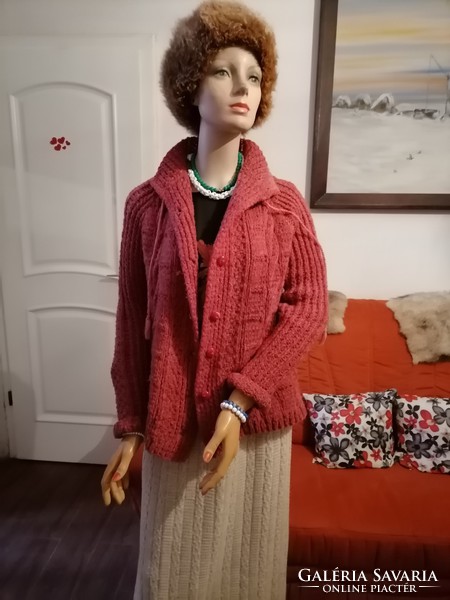 More beautiful than me plus size elegant hand-knitted thick cardigan but also autumn spring jacket 42 44