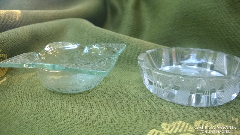 2 Bowl jewelry holder crystal + bubble bottle