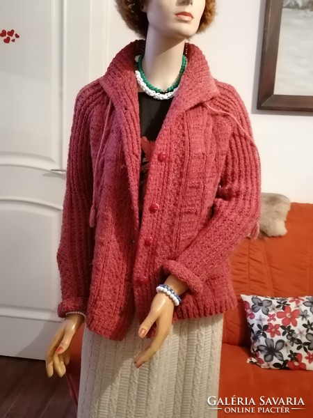More beautiful than me plus size elegant hand-knitted thick cardigan but also autumn spring jacket 42 44