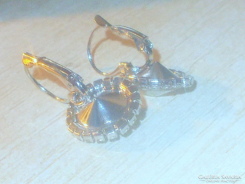Smoke colored crystal french bracelet tibetan silver earrings