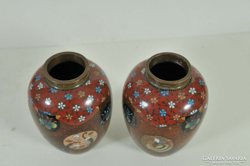 Pár japán cloisonne váza, 20. század