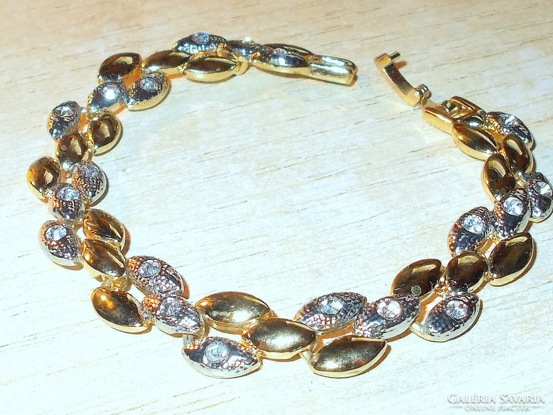 Dreamy! Italian gold-silver two-tone rice grain luxury gold filled bracelet