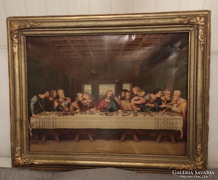 Last supper, Biedermeier picture, at night, Leonardo da Vinci.