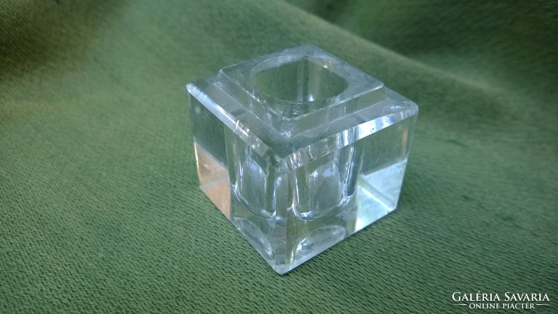 Mini üvegtégely-kalamáris tintatartó