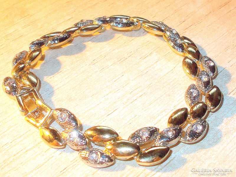 Dreamy! Italian gold-silver two-tone rice grain luxury gold filled bracelet