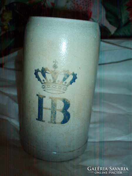 Antique 1 l stone glazed hb jug