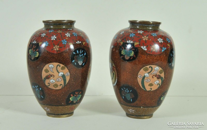 Pár japán cloisonne váza, 20. század