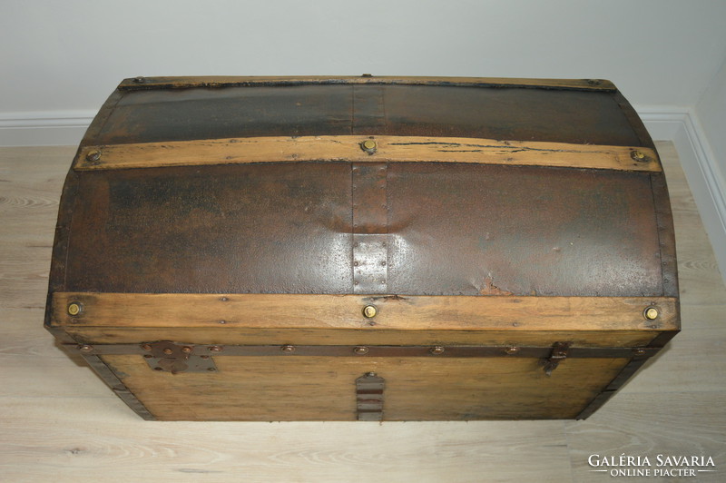 Antique French suitcase with hardware
