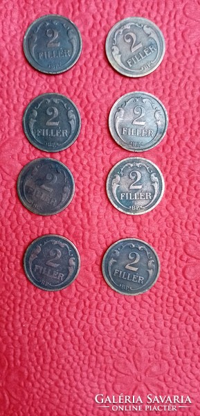 8 Pieces 2 pennies 1927-1940.