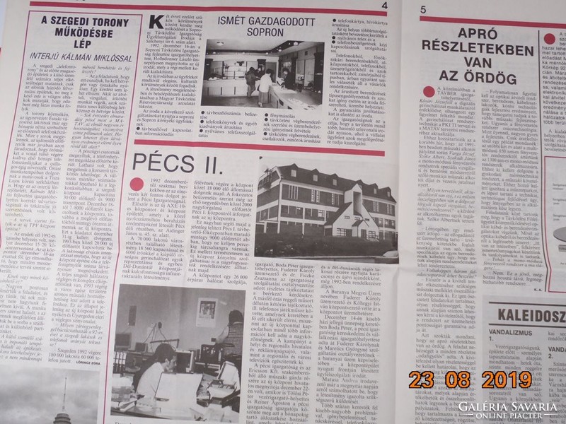 Régi retro újság - TELEFONTOS - 1993. január 22. , III. évfolyam 2. szám