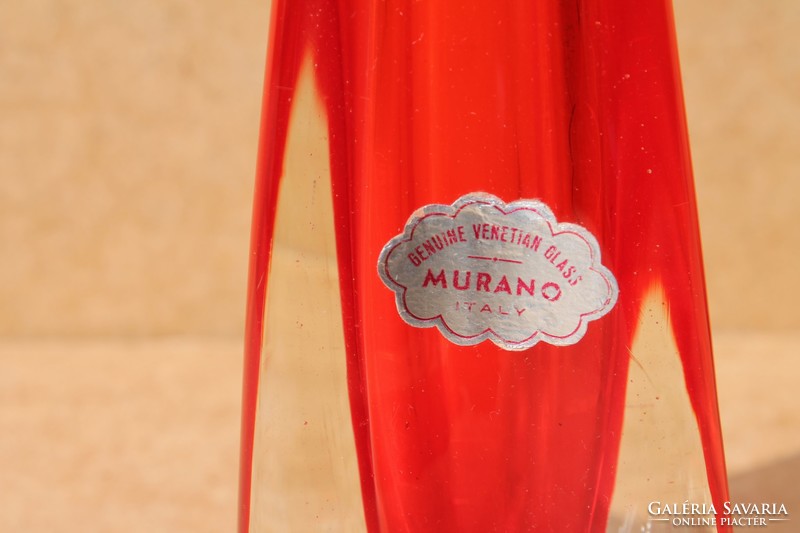 Muránói piros üvegváza