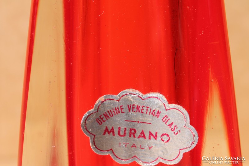 Muránói piros üvegváza