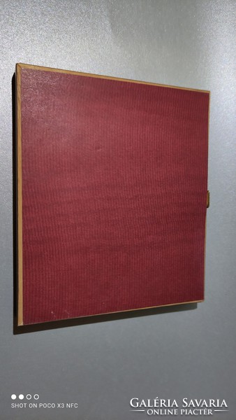 Antik régi arany fóliás cromo litográfia keretezett jelzett tájkép kép