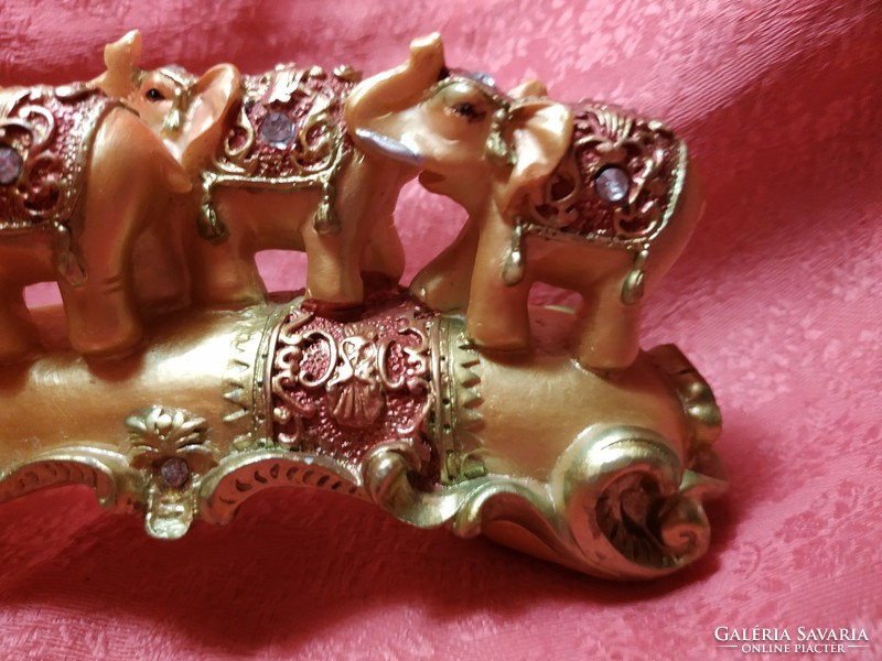 Ornate elephant herd, lucky ornament object