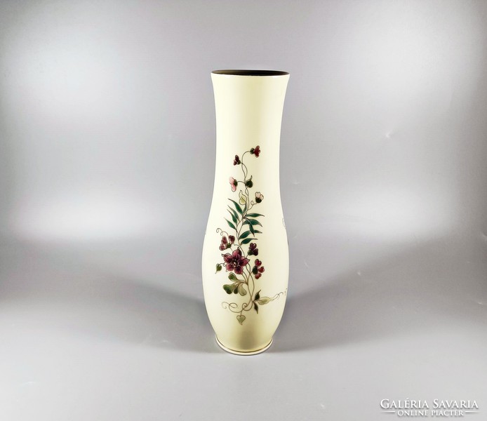 Zsolnay, vase with flower pattern, 26 cm., Flawless! (A039)