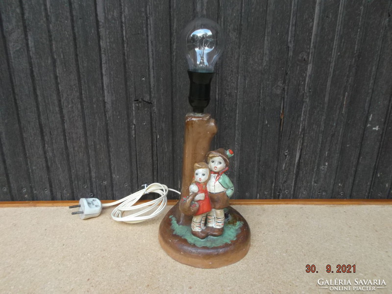 Old figural ceramic table lamp without bulb --- 3 ---