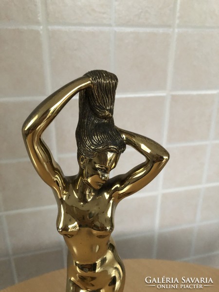 Copper female nude sculpture